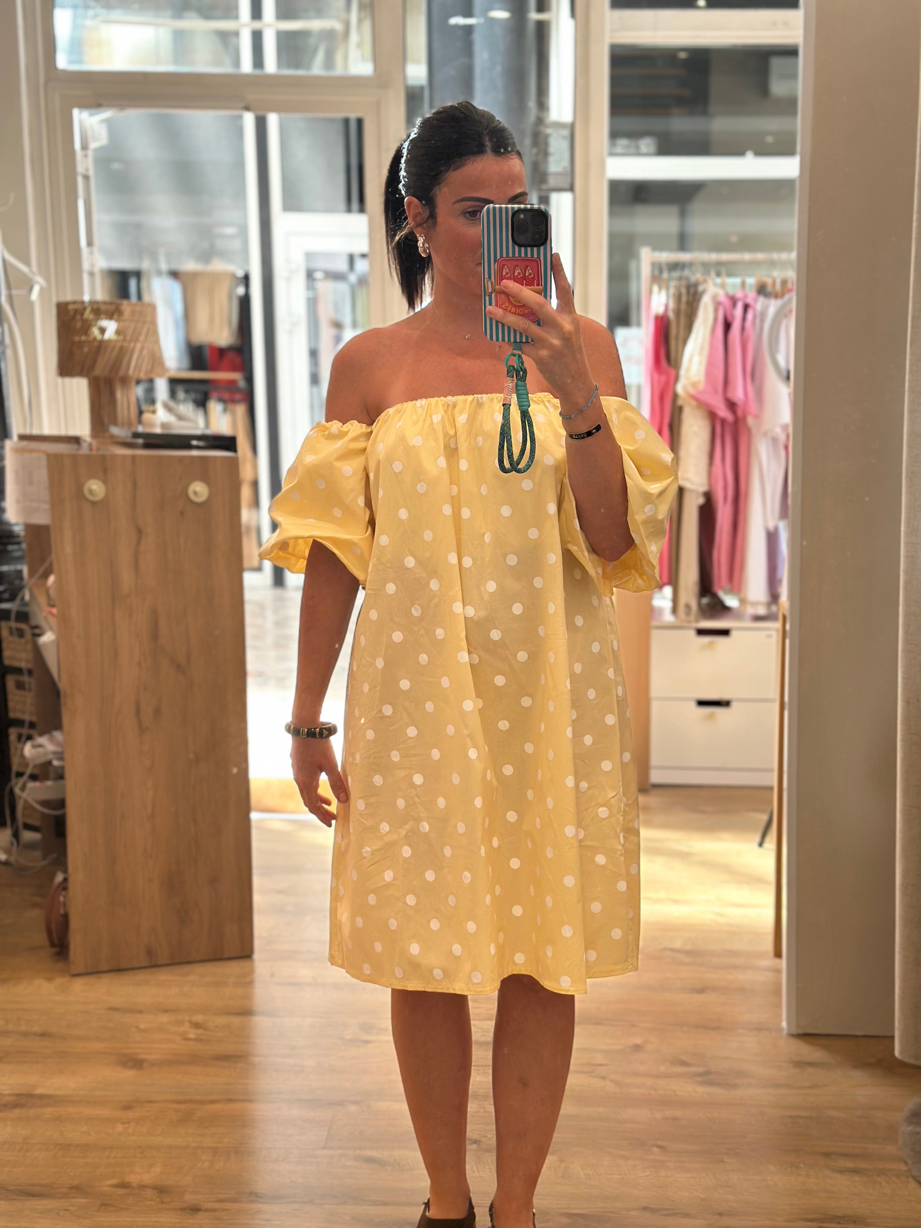 Robe pois jaune