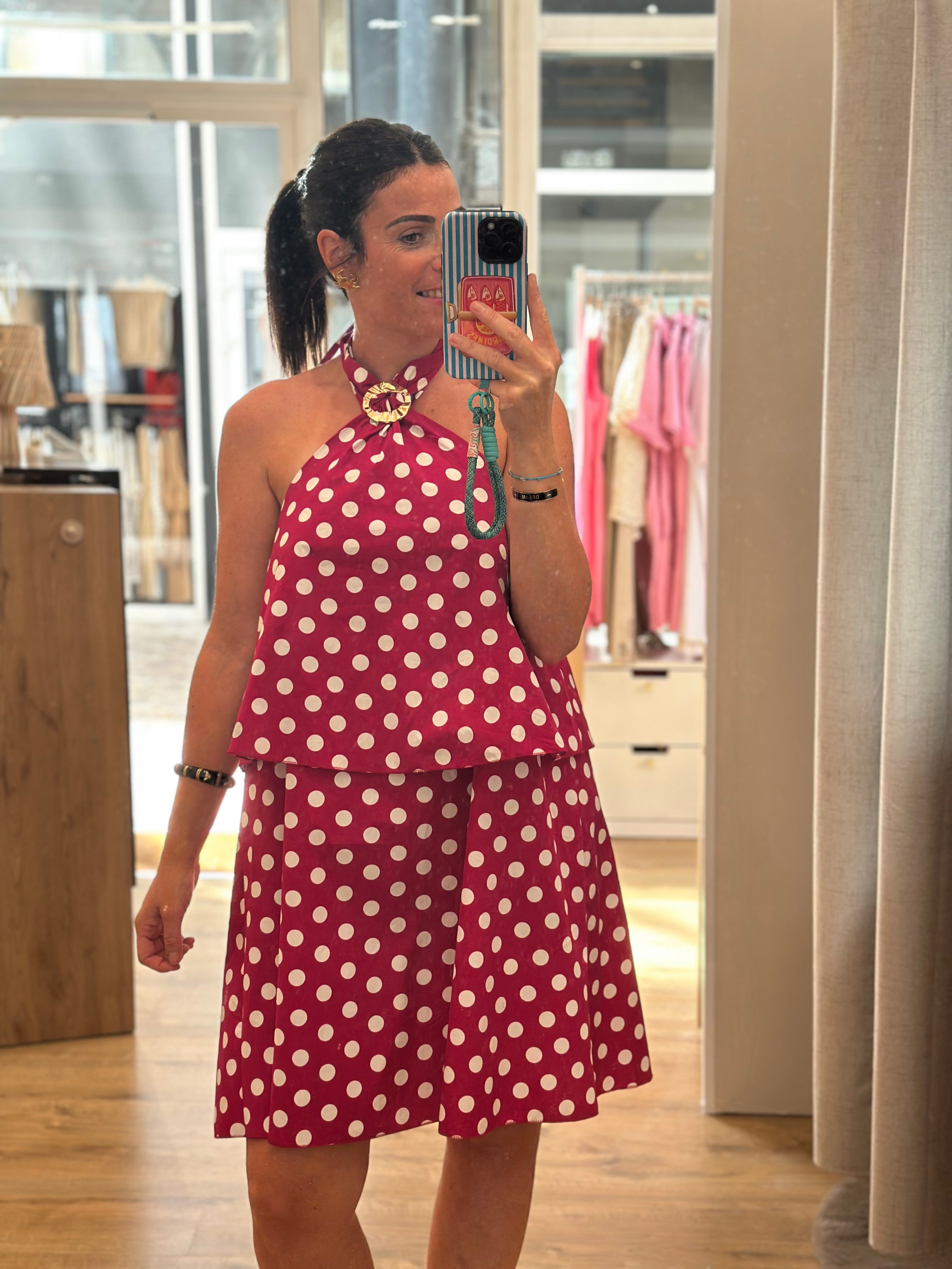 Robe pois fushia