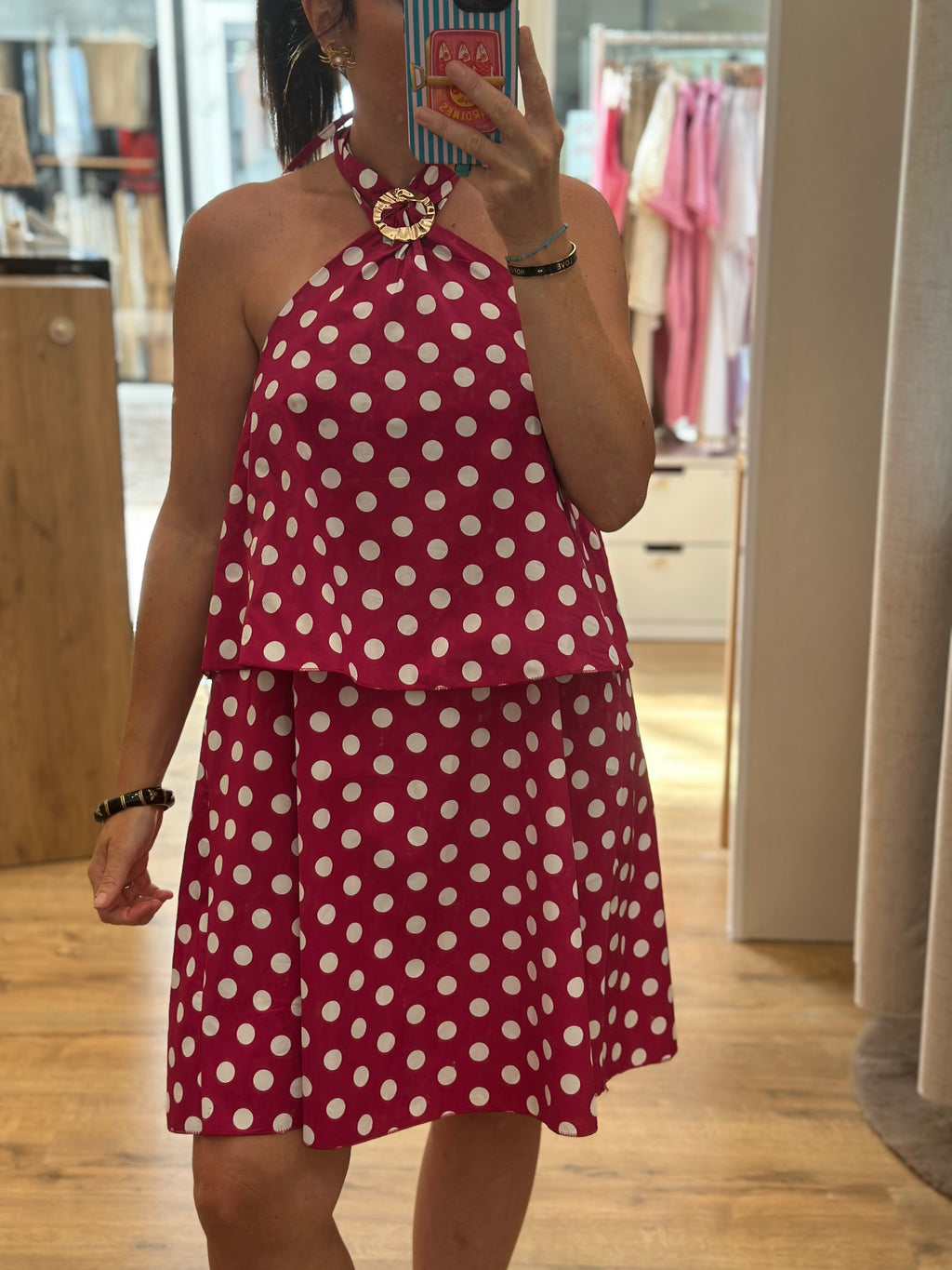Robe pois fushia