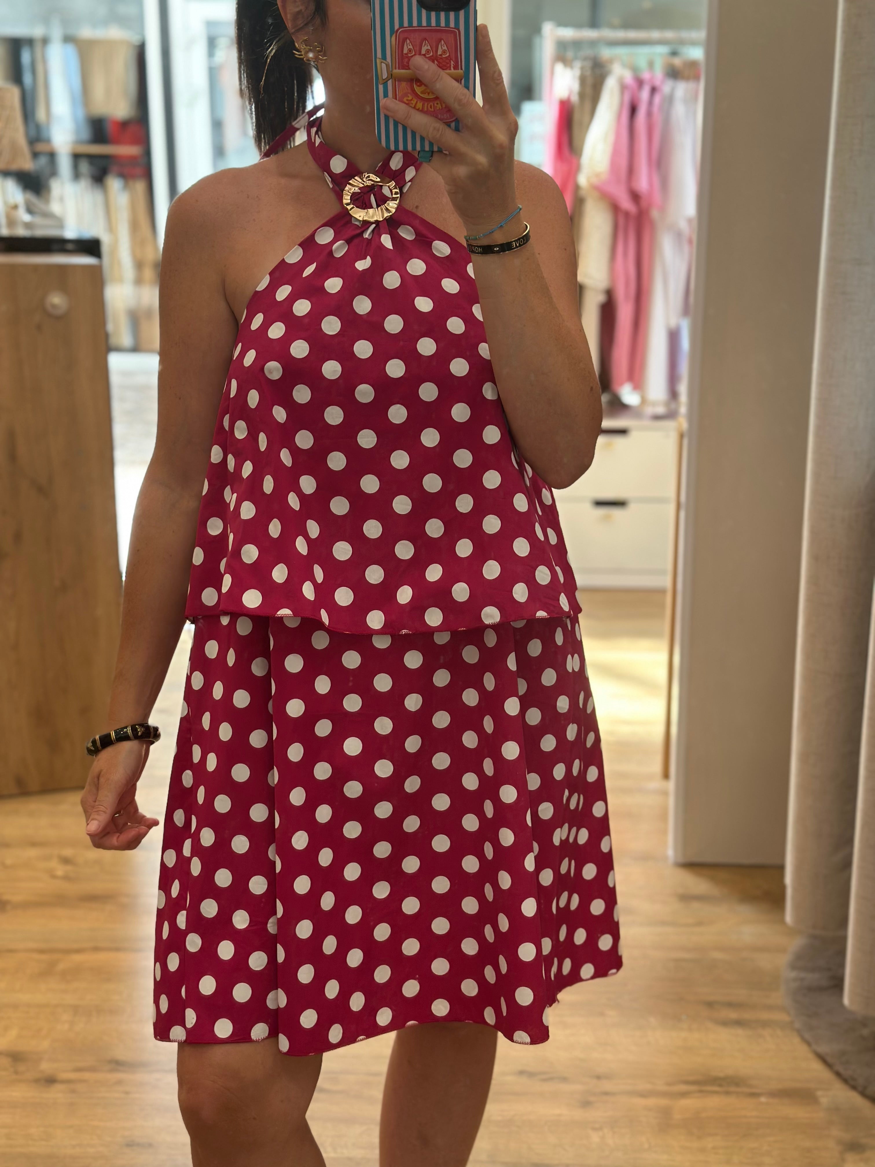 Robe pois fushia